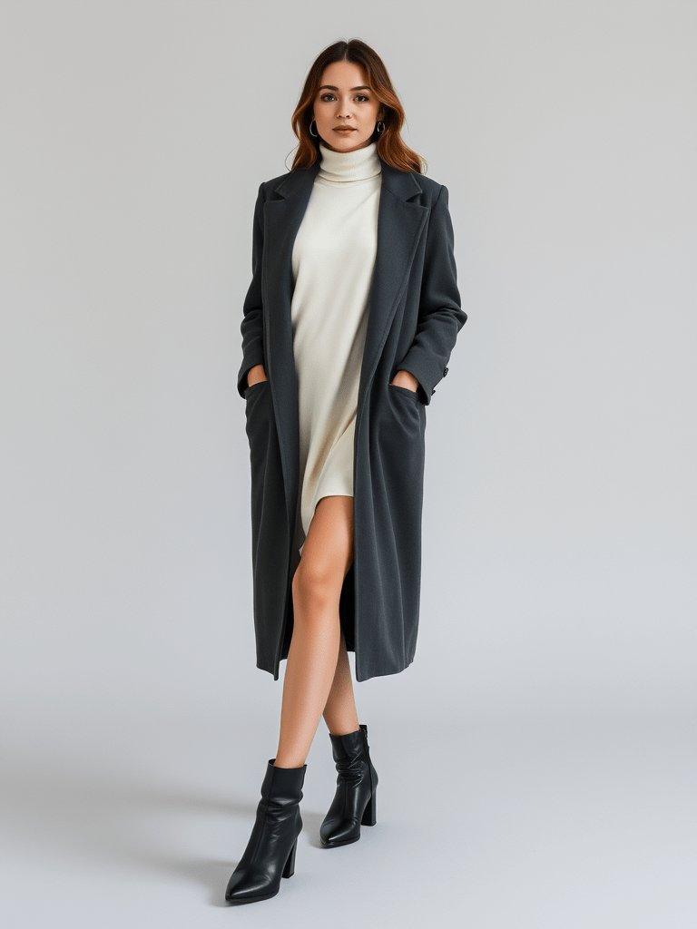 Layered turtleneck outfit