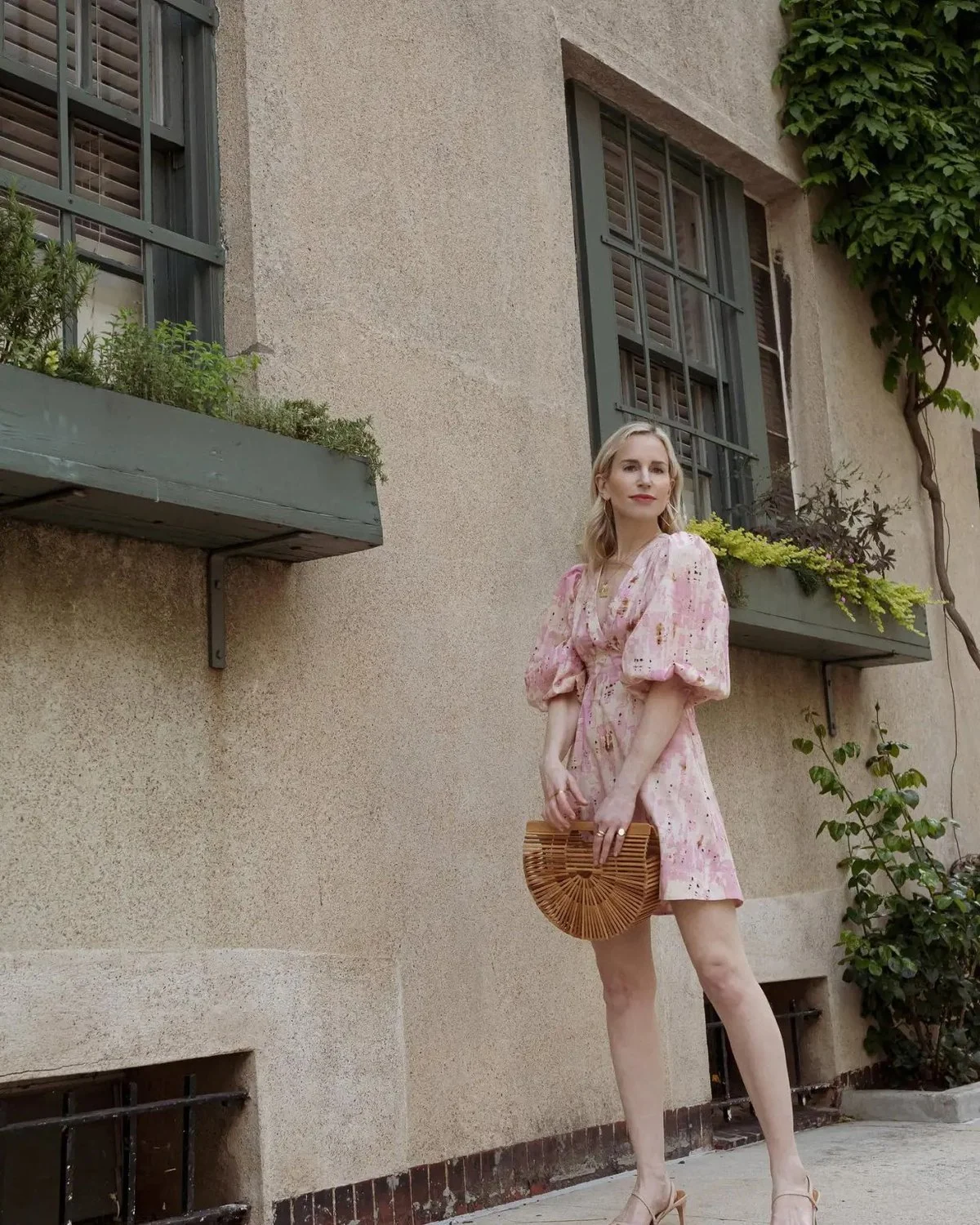 Pink-Puff-Sleeve-Floral-Dress