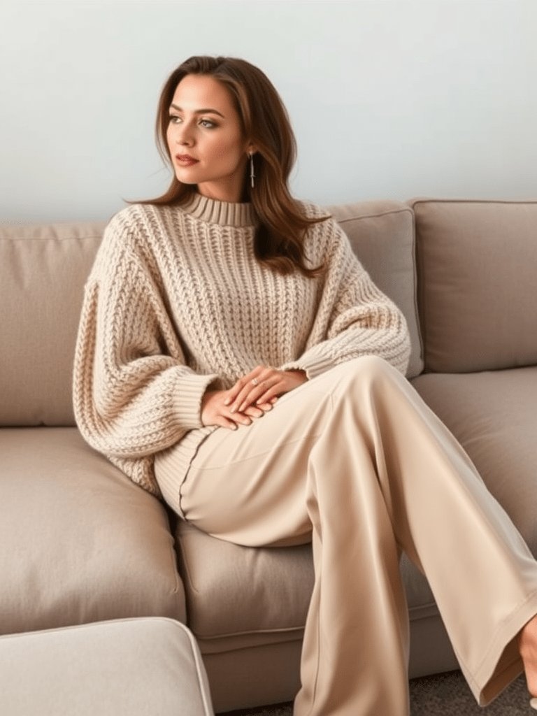 Cozy slouchy knit set outfit for fall from Shein