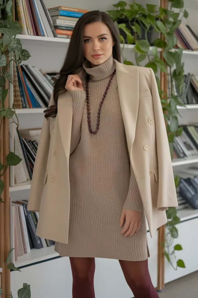 Winter-Sweater-Dress-and-Blazer-Work-Outfit-683x1024