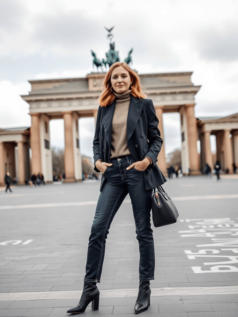 Efficient German-inspired fall outfit with structured blazer