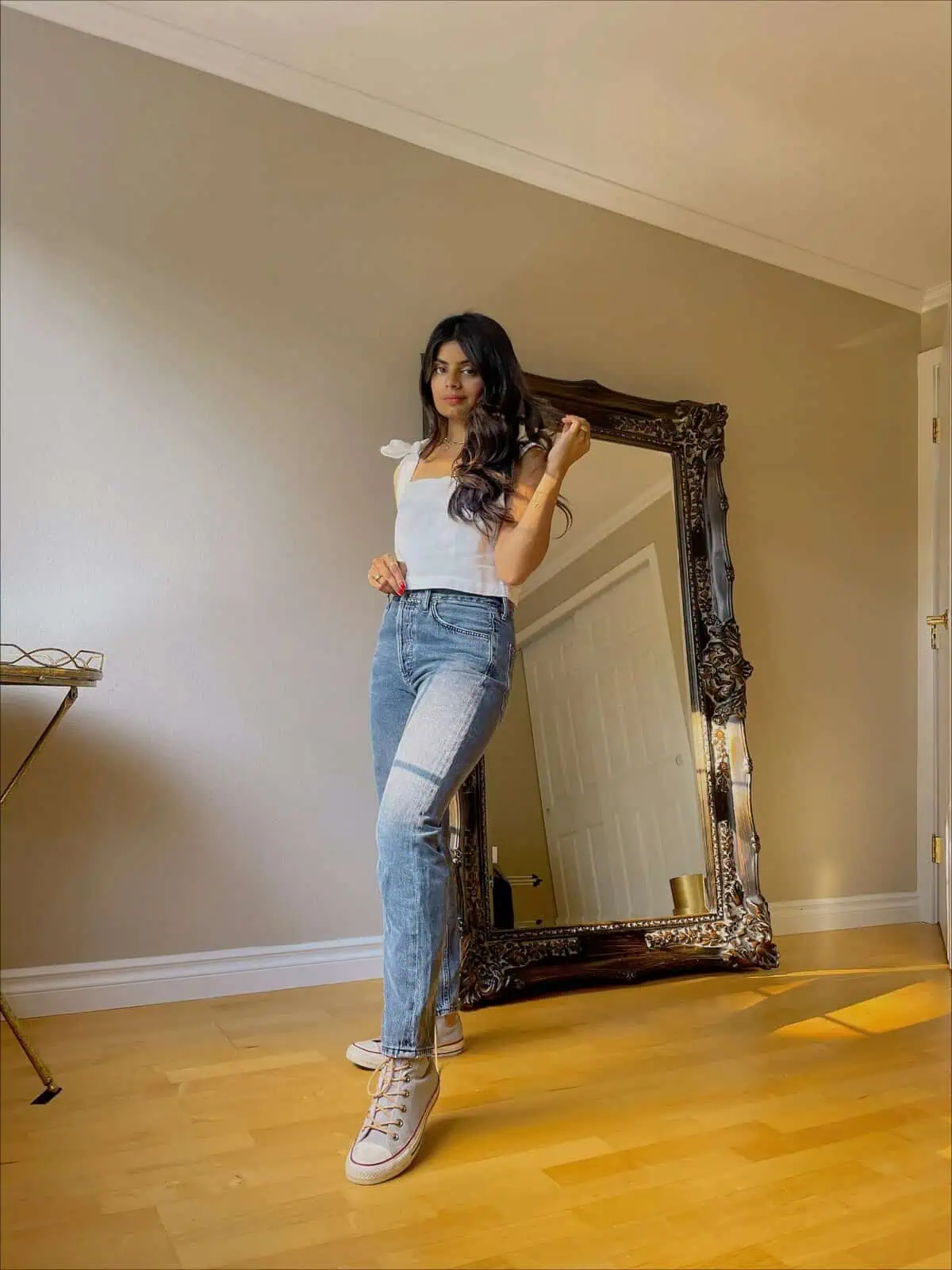 cute and casual denim concert outfit