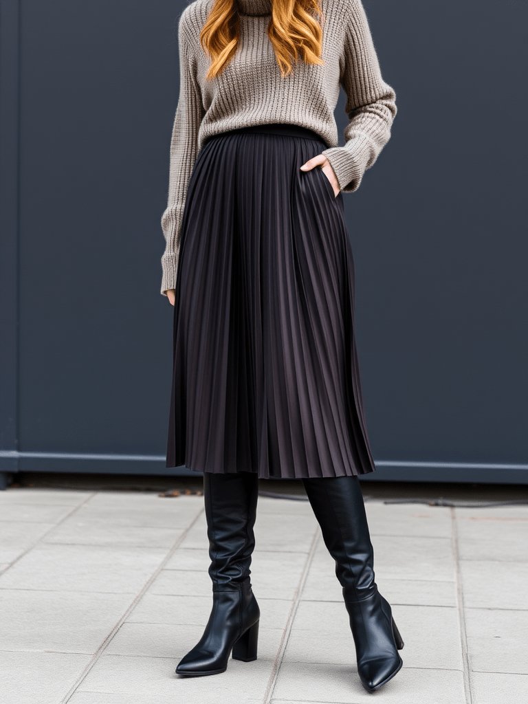 Midi skirt sweater outfit