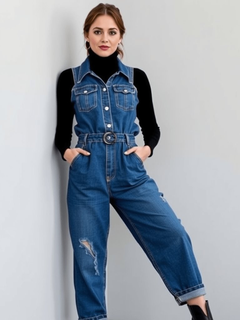 Jumpsuit turtleneck outfit