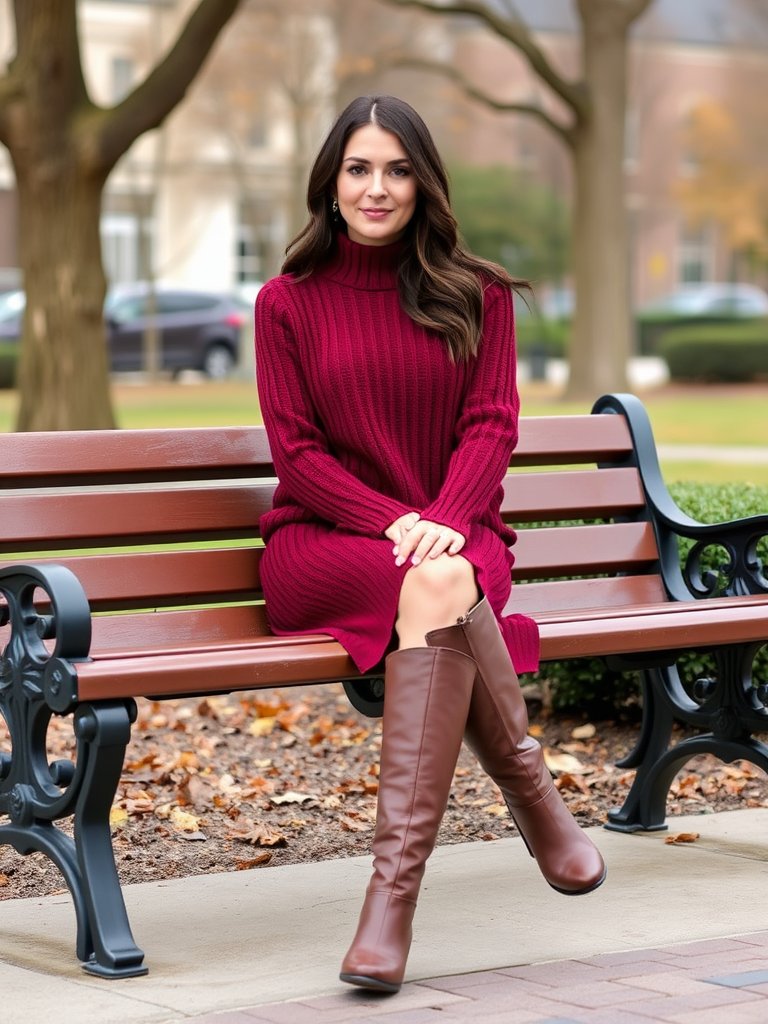 Knit skirt and sweater set fall outfit